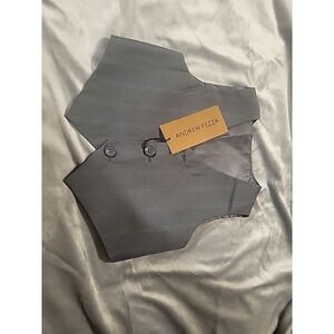 andrew‎ fezza toddler baby vest 12m charcoal gray pinstripe new dressy wedding